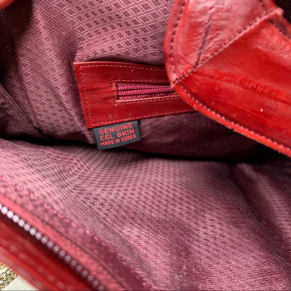 Vintage Eel Skin Red Briefcase Portfolio Bag - Picture 6 of 6